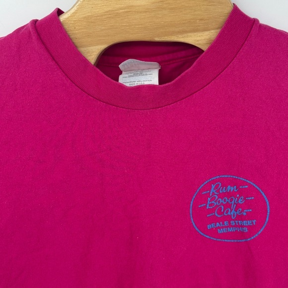 Hanes Other - Hanes Heavyweight Rum Boogie Cafe Memphis Beale Street Pink T-Shirt Large USA